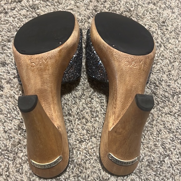 Michael Kors Wooden Platform Glitter Mule Size 5.5M - Picture 8 of 8
